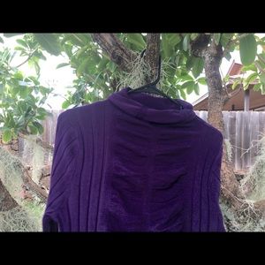 Cowel Neck Purple Long-Sleeve Sweater w/Ruching💜